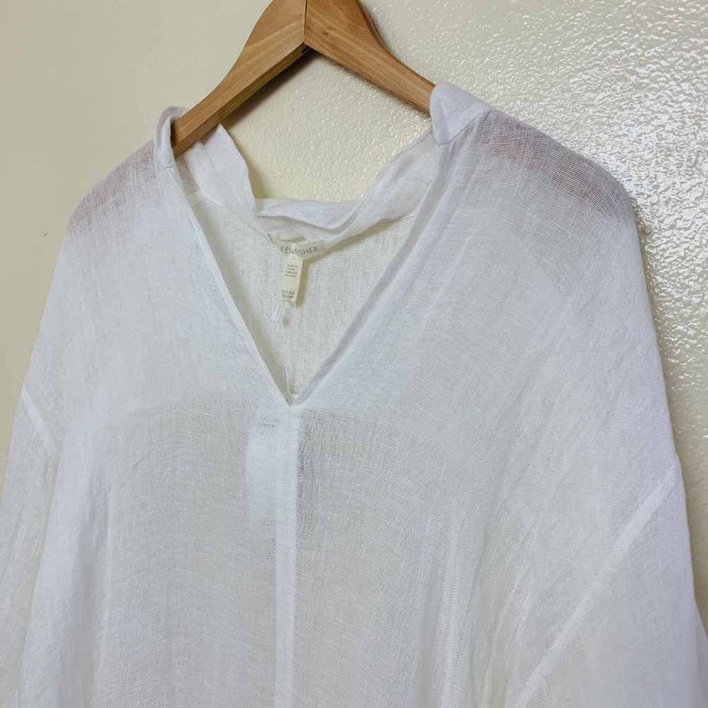 Eileen Fisher Organic Linen Gauze Tunic Top - Picture 4 of 14